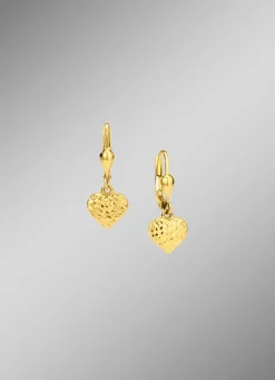 Diamantiere Herz-Ohrringe aus Gold
