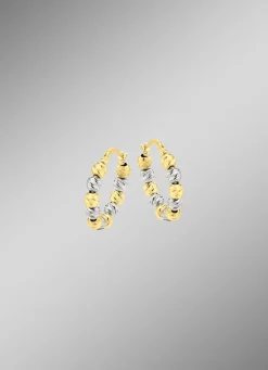 Diamantierte Creolen in Bicolor