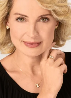 Diamantierte Herz-Ohrstecker