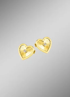Diamantierte Herz-Ohrstecker
