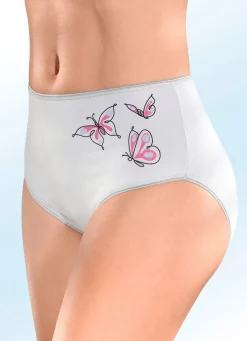 Dreierpack Slips mit Schmetterlingsmotiv