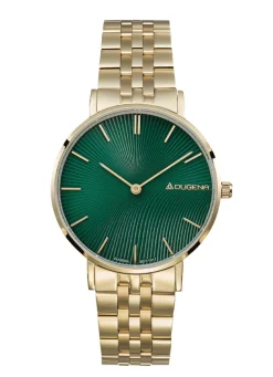 Dugena-Quartz-Damenuhr mit Edelstahlbandgehäuse