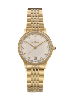 Dugena-Quartz-Damenuhr mit Edelstahlbandgehäuse