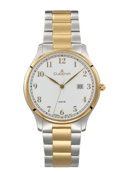 Dugena-Quartz-Herrenuhr mit Edelstahlbandgehäuse