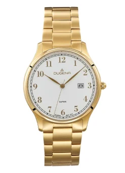 Dugena-Quartz-Herrenuhr mit Edelstahlbandgehäuse