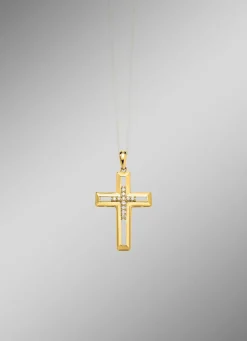 Durchbrochener Kreuz-Anhänger mit Brillanten