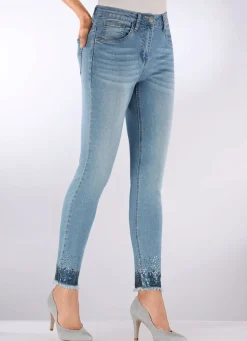 Edel-Jeans mit Fransensaum
