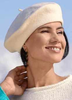 Edle Damen-Baskenmütze, aus reiner Schurwolle