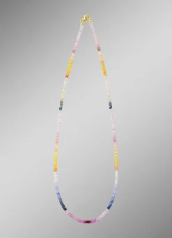 Edle Halskette mit echt Safir in Multicolor