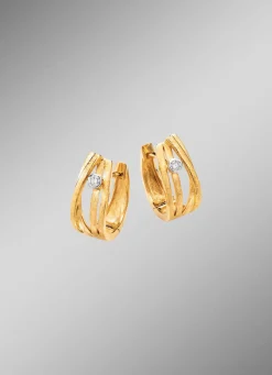 Edle Klappcreolen mit Brillanten