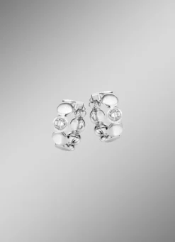 Edle Klappcreolen mit Zirkonia