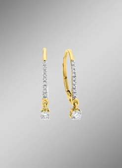 Edle Ohrringe mit 2 Brillanten und 18 Diamanten