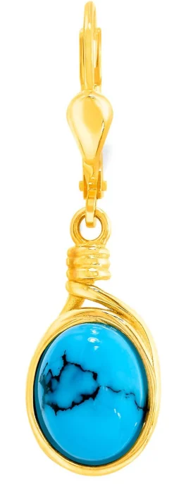 Edle Unikate: Ohrringe mit Türkis, beh., und mit Matrix