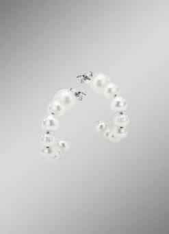 Elegante Creolen mit Süßwasser-Zuchtperlen