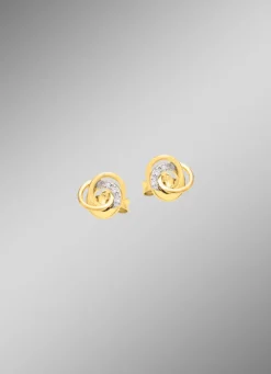 Elegante Knoten-Ohrstecker mit Zirkonia