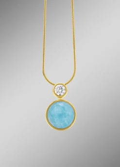 Elegante Raffinesse: Anhänger mit echtem, blauem Chalcedon