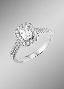 Eleganter Damenring mit synth. Zirkonia