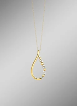 Eleganter Tropfen-Anhänger mit synth. Zirkonia