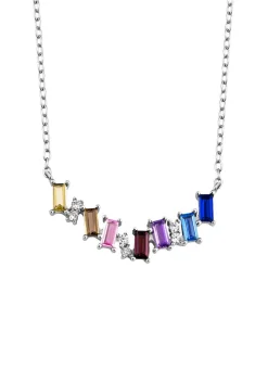 Eleganz in Silber: Halskette mit synth. Zirkonia