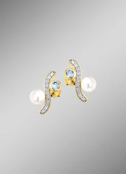 Eleganz mit einem Hauch von Farbe – Vergoldete Ohrstecker