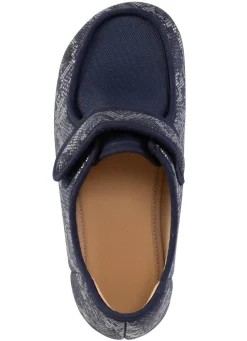 ELENA EDEN Hausschuh aus teilweise glänzend bedrucktem Textilmaterial