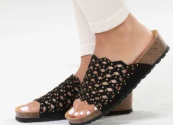 ELENA EDEN, leichte Damen-Pantoletten, Weite G, mit Lederfußbett