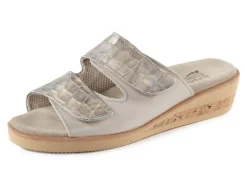 ELENA EDEN Pantolette aus krokogeprägtem Lack- und Nappaleder