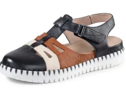 ELENA EDEN Sandale aus genarbtem Nappaleder