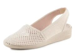 ELENA EDEN Sandale aus luftigem Meshmaterial und Textil mit Metallicschimmer