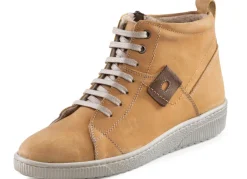 ELENA EDEN Schnür-Bootie aus Nubukleder, mit Leder-Applikation