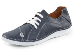 ELENA EDEN Schnürschuh mit Knitter-Struktur und Zier-Nähten