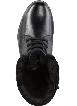 ELENA EDEN Schnür-Stiefelette mit umschlagbarem Lammfellkragen