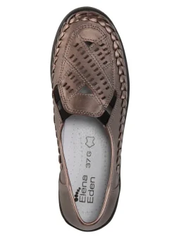 ELENA EDEN Slipper luftig durchbrochen und mit Flechtdurchzug