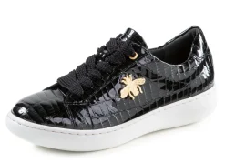 ELENA EDEN Sneaker aus Lackleder mit edlem Metallschmuck