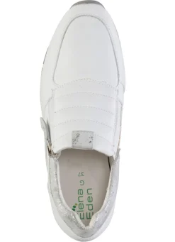 ELENA EDEN Sneaker aus Nappaleder und silbergrau geprägtem Veloursleder