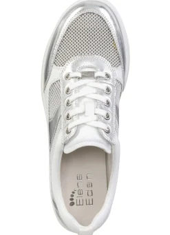 ELENA EDEN Sneaker aus Nappaleder und luftigem Textil in Netzoptik