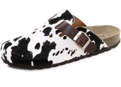 ELENA EDEN, trendige Damen-Clogs, Weite H, mit brauner Spange