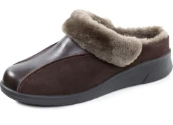 ELENA EDEN, warme Damen-Hausschuhe, Weite H, mit Lammfell