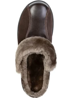 ELENA EDEN, warme Damen-Hausschuhe, Weite H, mit Lammfell