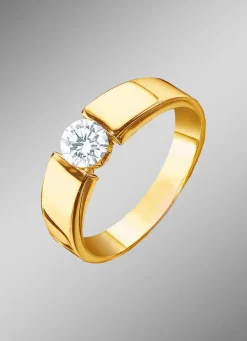 Exquisiter Damenring in Gelbgold mit Brillant