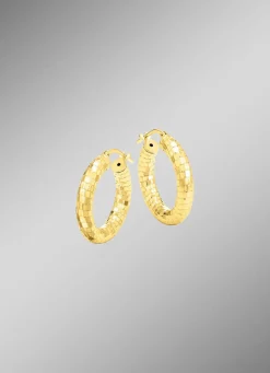 Facettierte Creolen aus vergoldetem Silber