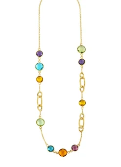 Farbenfrohe Eleganz: Halskette mit Quarzen