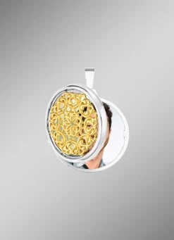 Filigranes Medaillon zum Öffnen in Bicolor