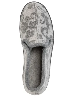 Floral bedruckter Wollfilz-Hausschuh