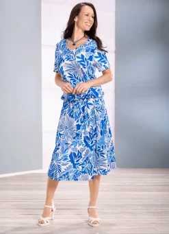 Floral dessinierte Shirt-Tunika