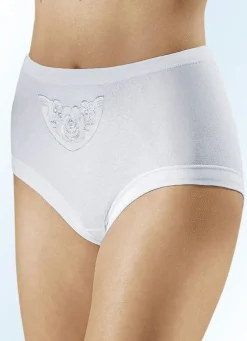 Fünferpack Slips mit Batistmotiv