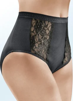 Fünferpack Slips mit elastischen Spitzeneinsätzen