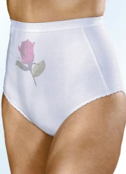 Fünferpack Slips mit Rosendruck