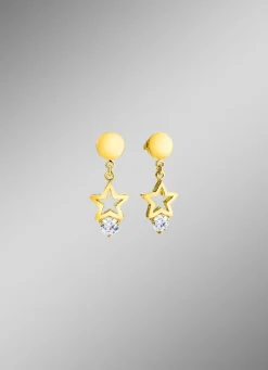 Funkelnde Ohrstecker Sterne mit synth. Zirkonia