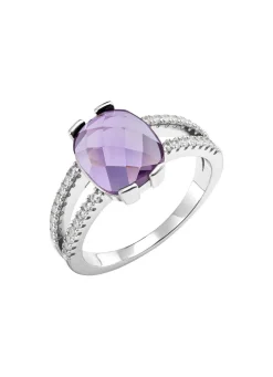 Funkelnde Raffinesse: Damenring mit echt Amethyst